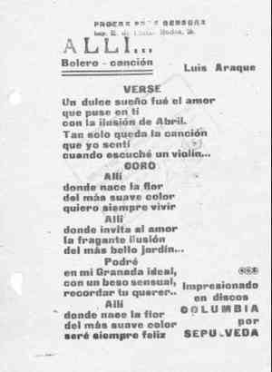 ALLÍ Bolero-Canción