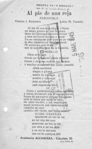 Al pie de la reja PASODOBLE