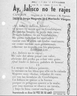 Ay, Jalisco no te rajes CANCIÓN