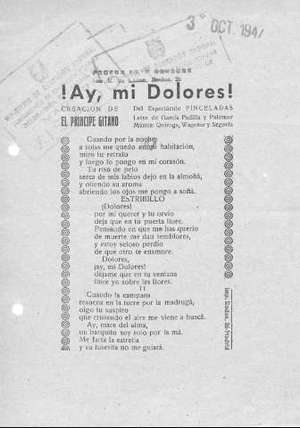 ¡Ay, mi Dolores!