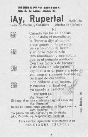 ¡Ay, Ruperta! MARCHA