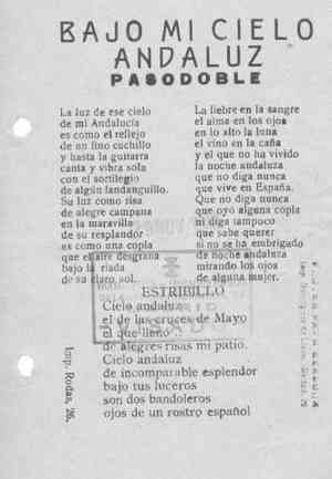BAJO MI CIELO ANDALUZ PASODOBLE