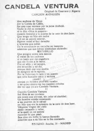 CANDELA VENTURA CANCIÓN ANDALUZA