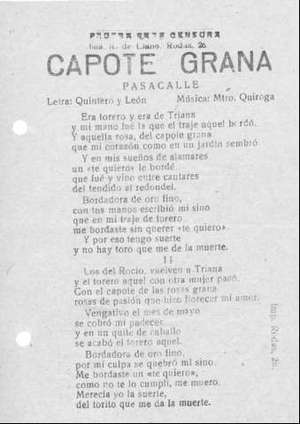 CAPOTE GRANA PASACALLE
