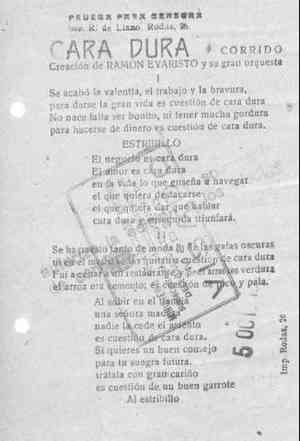 CARA DURA CORRidO