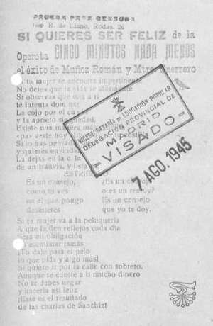 SI QUIERES SER FELIZ de la Opereta CINCO MINUTOS NADA MENOS