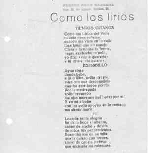 Como los lirios TIENTOS GITANOS