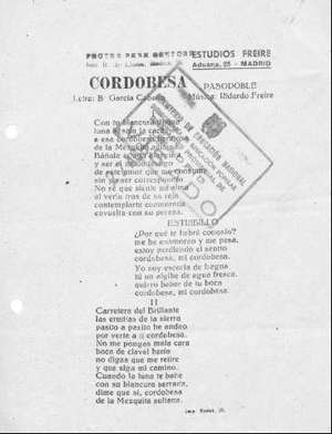 CORDOBESA PASODOBLE