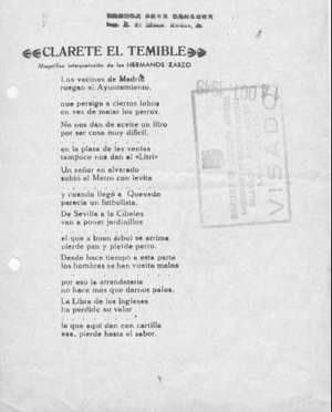 CLARETE EL TEMIBLE