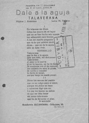 Dale a la aguja TALAVERANA