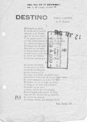 DESTINO TANGO-CANCIÓN