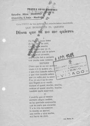 Disen que tú no me quieres