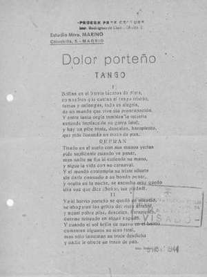 Dolor porteño TANGO