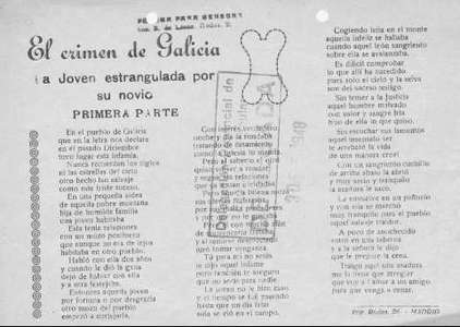 El crimen de Galicia. La jóven estrangulada por su novio. PRIMERA PARTE