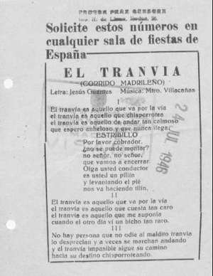 EL TRANVÍA (CORRidO MADRILEÑO)