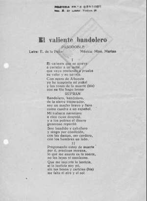 El valiente bandolero PASODOBLE