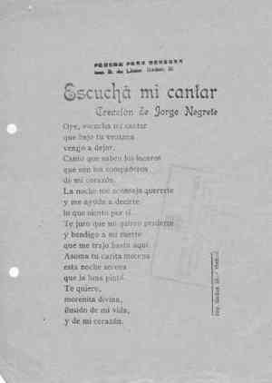 Escucha mi cantar