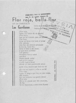 Flor roja, bella flor DE LA ZARZUELA Los Gavilanes