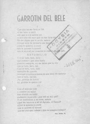 GARROTÍN DEL BELE