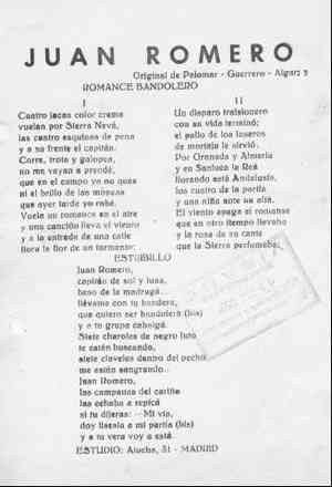 JUAN ROMERO ROMANCE BANDOLERO