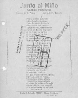 Junto al Miño. Canción portuguesa
