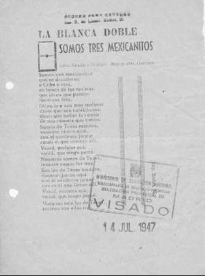 LA BLANCA DOBLE: SOMOS  TRES MEXICANITOS