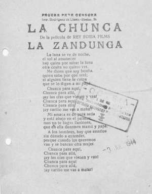 LA CHUNGA De la película de REY SORIA FILMS LA ZANDUNGA