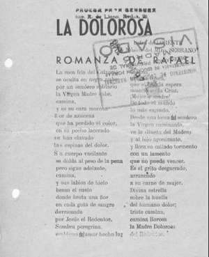 LA DOLOROSA: ROMANZA DE RAFAEL