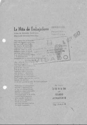 La Niña de Embajadores PASODOBLE-TONADILLA
