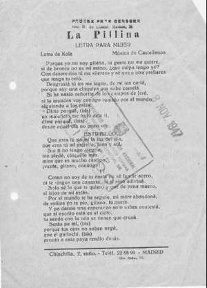 La Pillina LETRA PARA MUJER