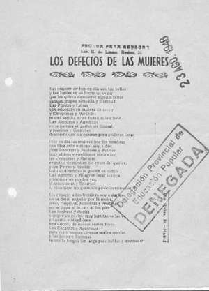 LOS DEFECTOS DE LAS MUJERES