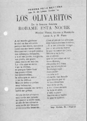 LOS OLIVARITOS De la famosa revista RÓBAME ESTA NOCHE