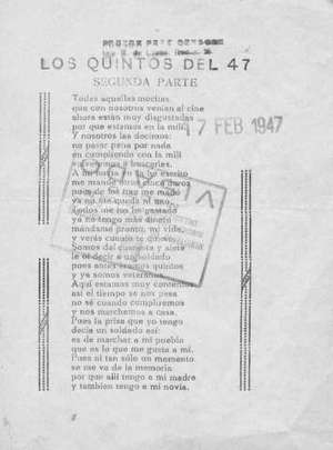 LOS QUINTOS DEL 47  SEGUNDA PARTE