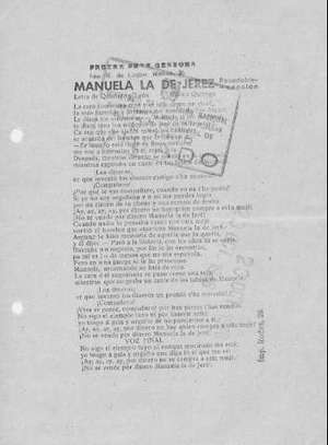 MANUELA LA DE JEREZ Pasodoble-canción