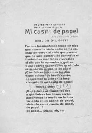 Mi casita de papel CANCIÓN DEL OESTE