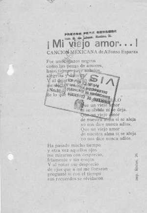 ¡Mi viejo amor...! CANCIÓN MEXICANA