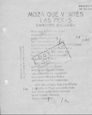 MOZA QUE VENDES LAS PERAS CANCIÓN GALLEGA