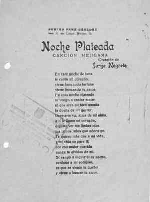 Noche Plateada CANCIÓN MEJICANA