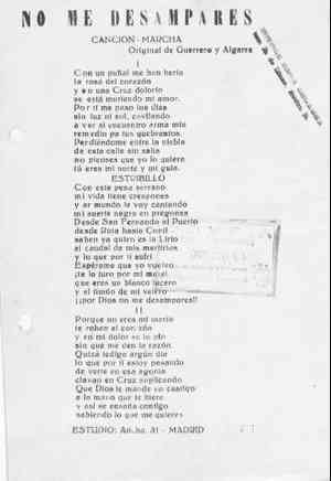 NO ME DESAMPARES CANCIÓN-MARCHA