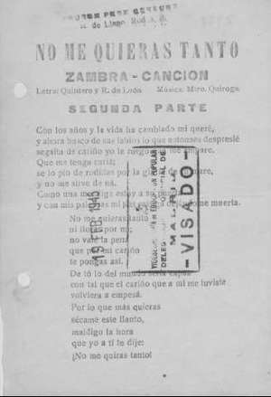 NO ME QUIERAS TANTO ZAMBRA-CANCIÓN SEGUNDA PARTE