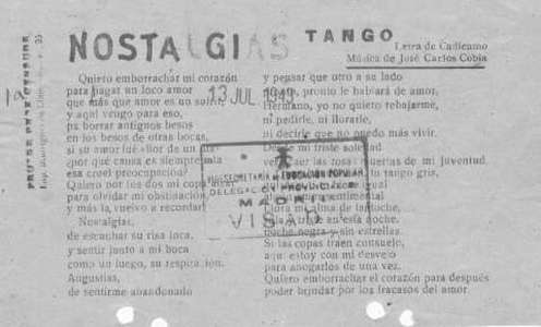 NOSTALGIAS. TANGO