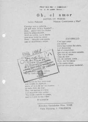Oh, el amor (LETRA DE MUJER)