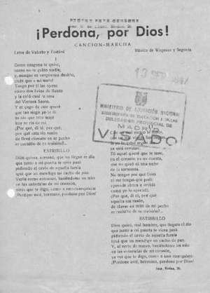 ¡Perdona, por Dios! CANCIÓN-MARCHA