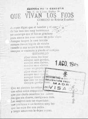 QUÉ VIVAN LOS FEOS CORRidO