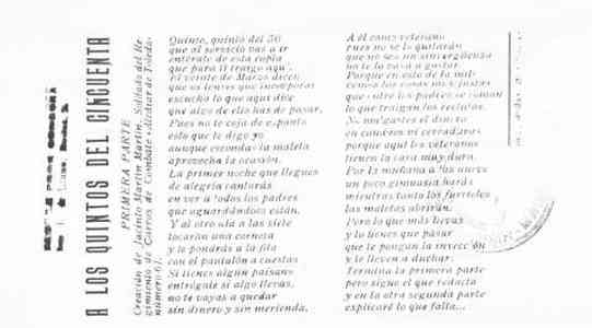 A LOS QUINTOS DEL CINCUENTA PRIMERA PARTE