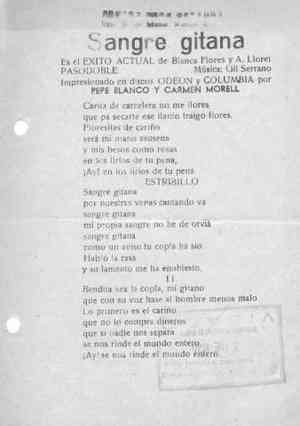 Sangre gitana PASODOBLE