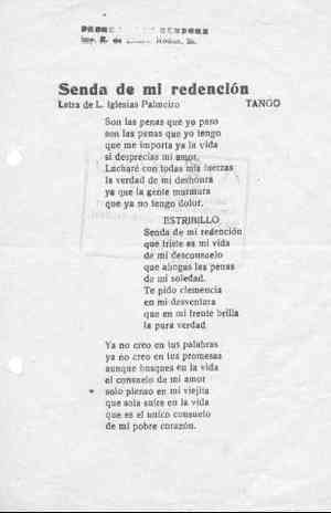 Senda de mi rendención TANGO