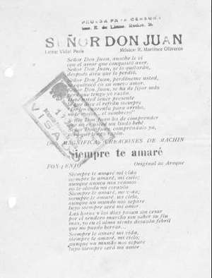 SEÑOR DON JUAN