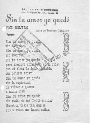 Sin tu amor yo quedé FOX-BOLERO