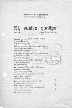 Sí, vuelvo contigo BOLERO